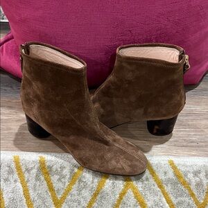 AGL Rich Brown Suede Ankle Booties